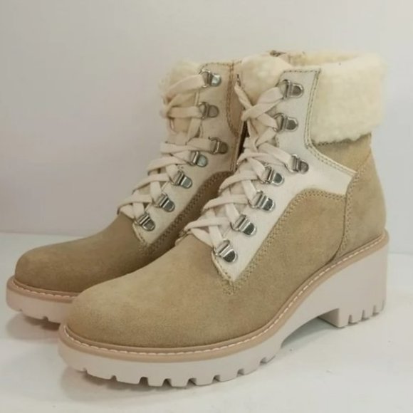 Dolce Vita Shoes - New without Box - Dolce Vita Helix Tan Suede Lace Up & Zipper Boots